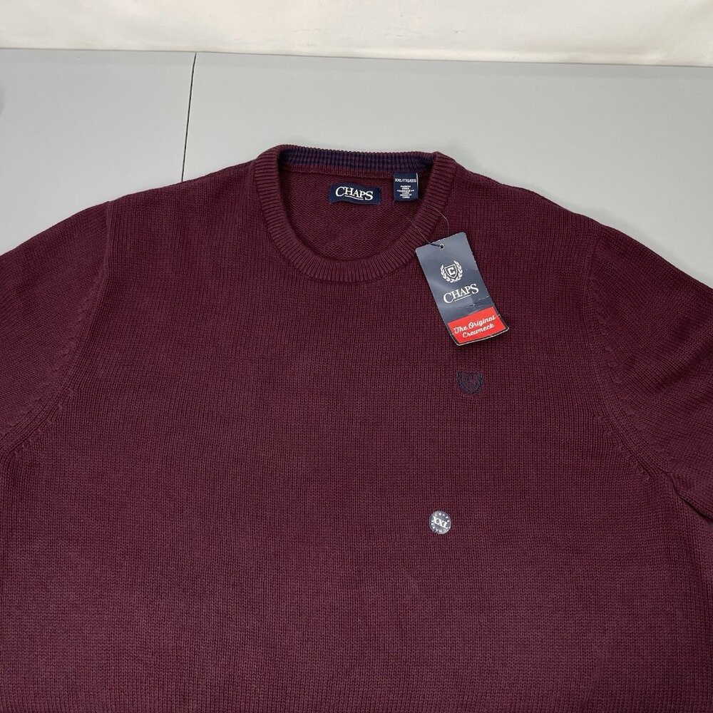 Chaps Ralph Lauren Crewneck Knit Sweater Heavyweight Pullover Burgundy Mens XXL